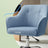 Office Chair - Cotton-Linen Fabric - Blue - Adjustable Height with Armrests