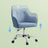 Office Chair - Cotton-Linen Fabric - Blue - Adjustable Height with Armrests