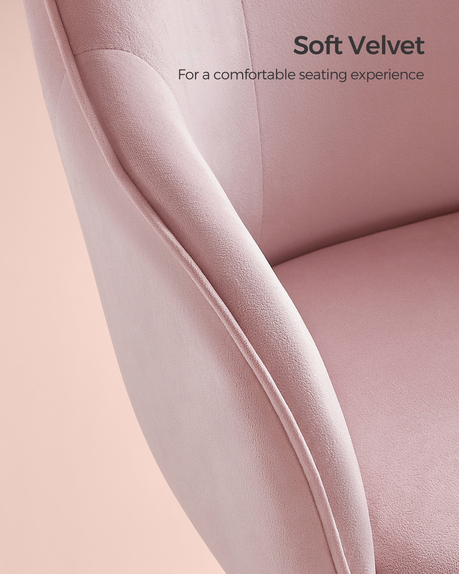 Swivel Office Chair - Linenette Fabric - Jelly Pink - Ergonomic and Height Adjustable