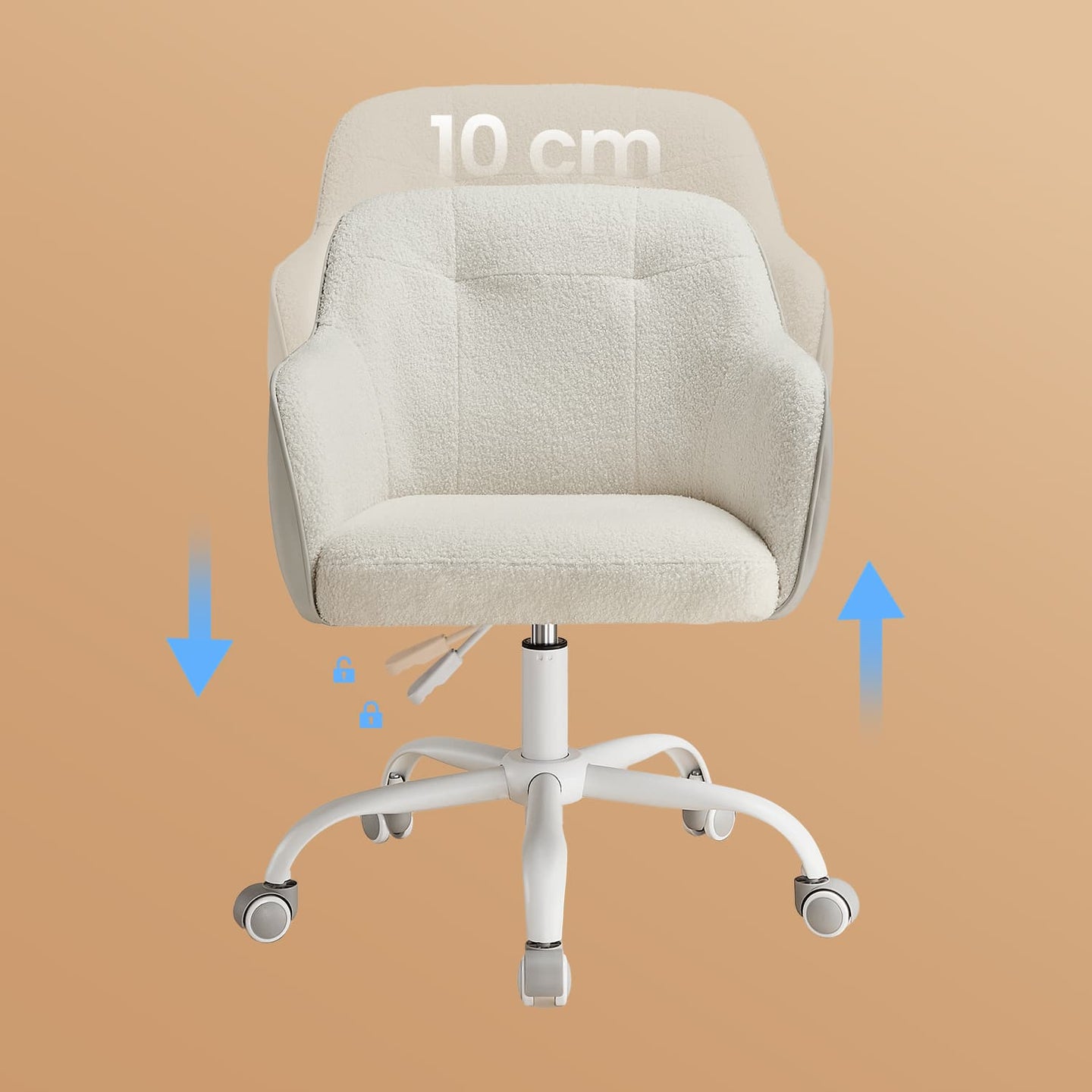 Accent Chair - Cotton-Linen Fabric - Beige - Adjustable Height