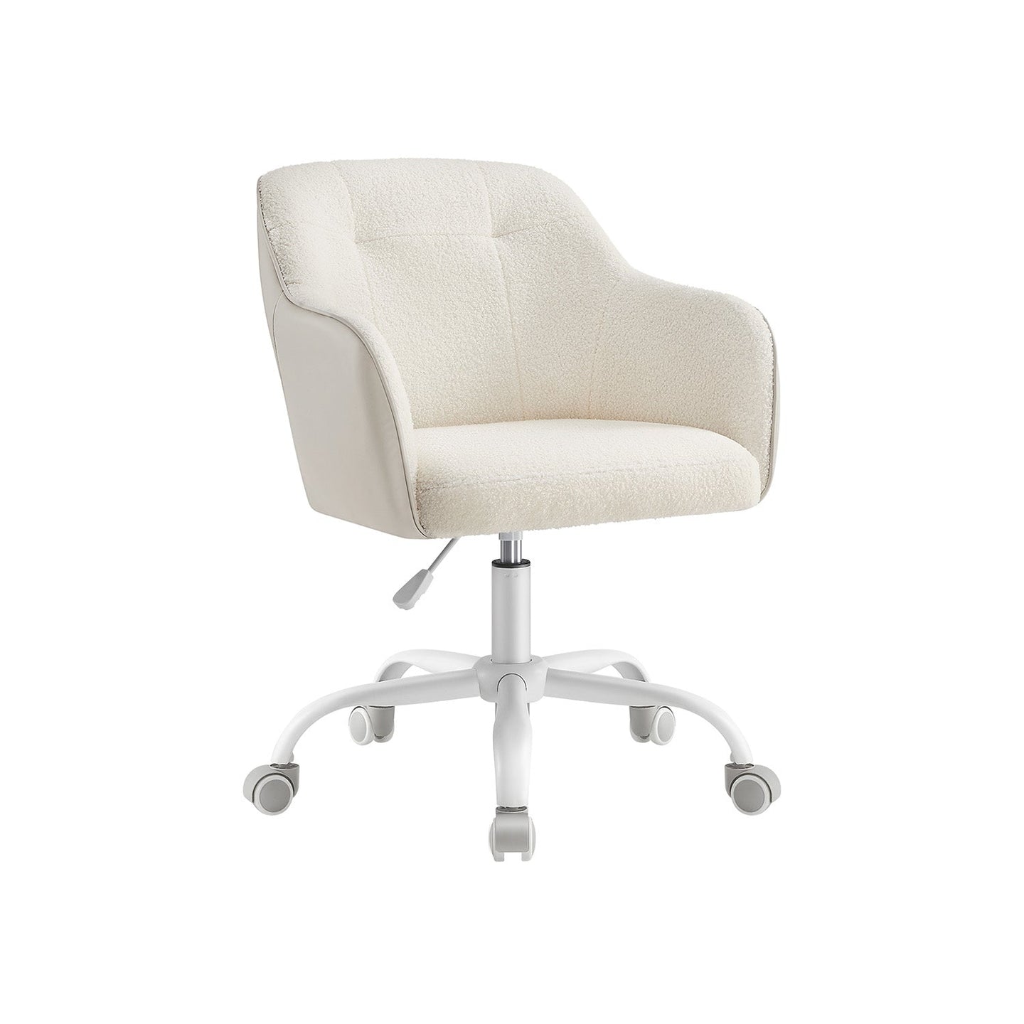 Swivel Desk Chair - Linenette Fabric - Cappuccino Beige - Ergonomic and Height Adjustable