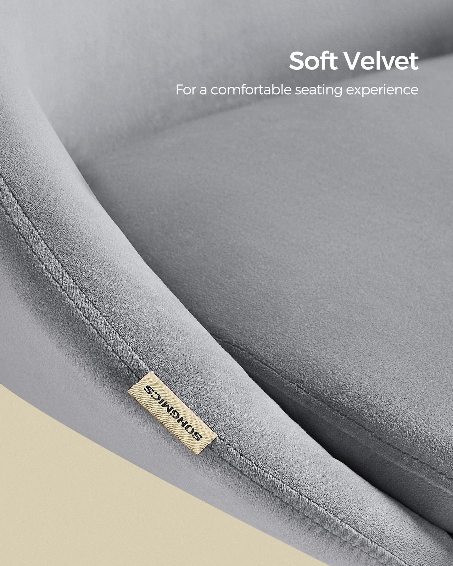 Swivel Chair - Velvet - Dove Grey - Foam Padding