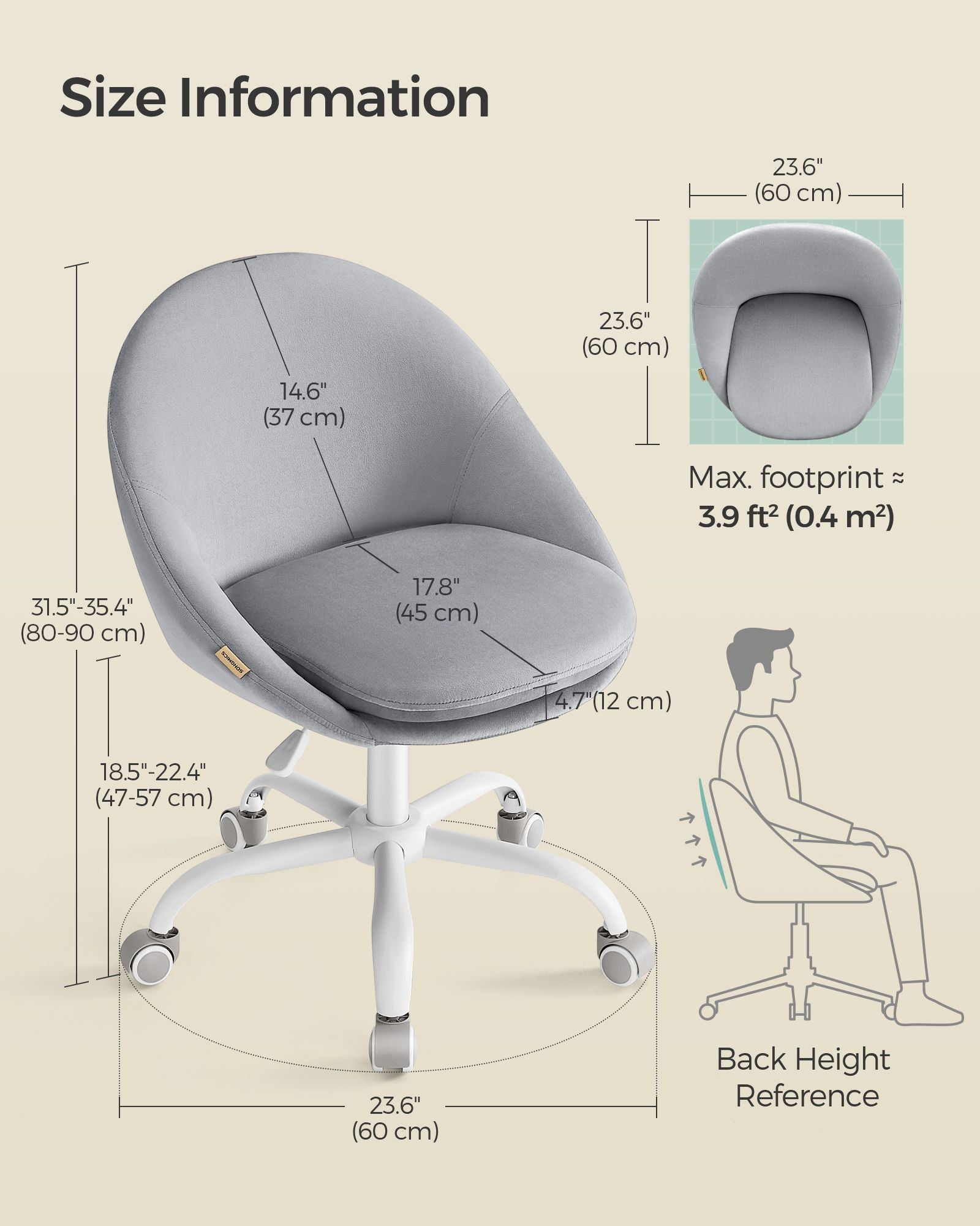 Swivel Chair - Velvet - Dove Grey - Foam Padding