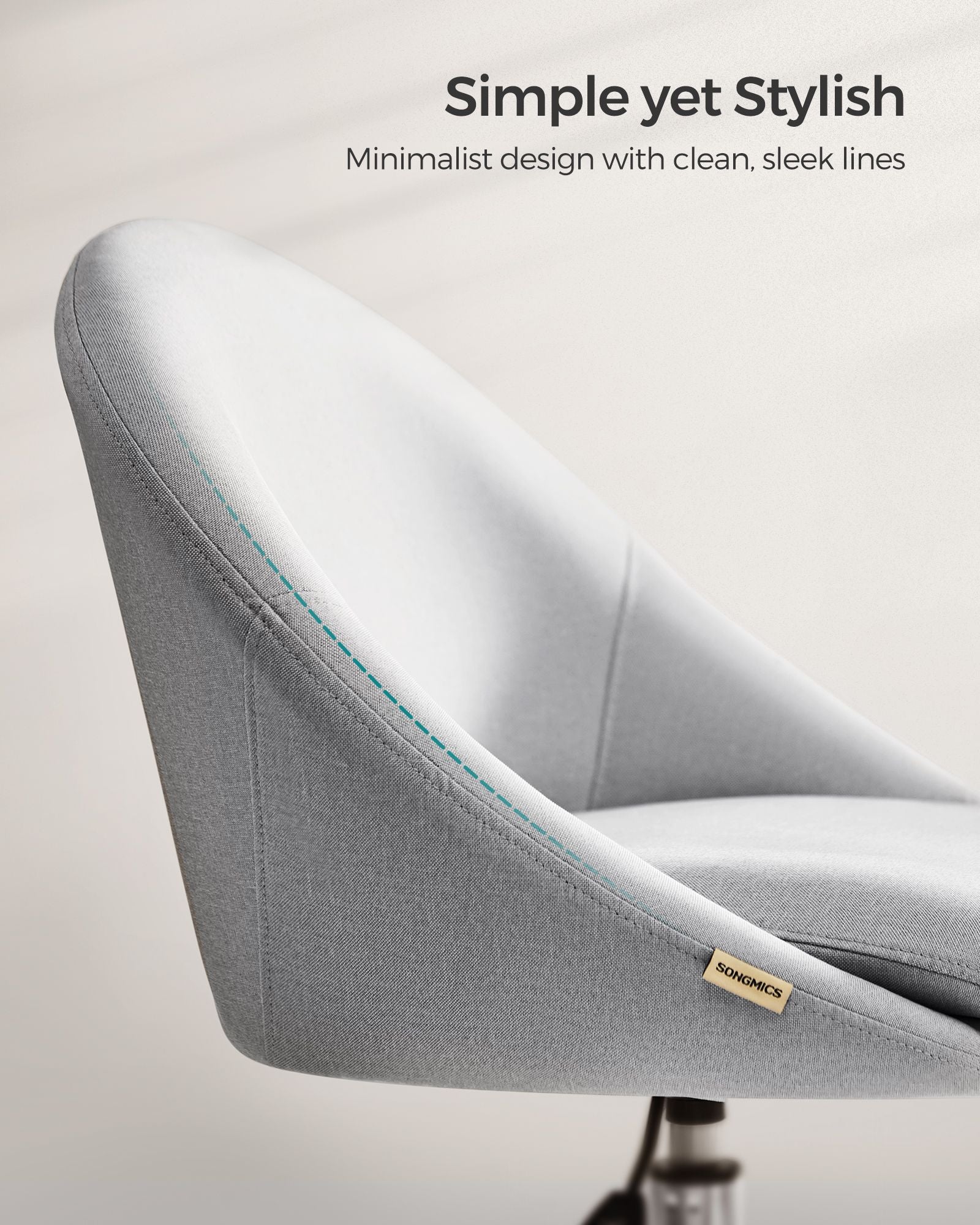 Office Chair - Foam - Dove Grey - Swivel Design with Adjustable Height