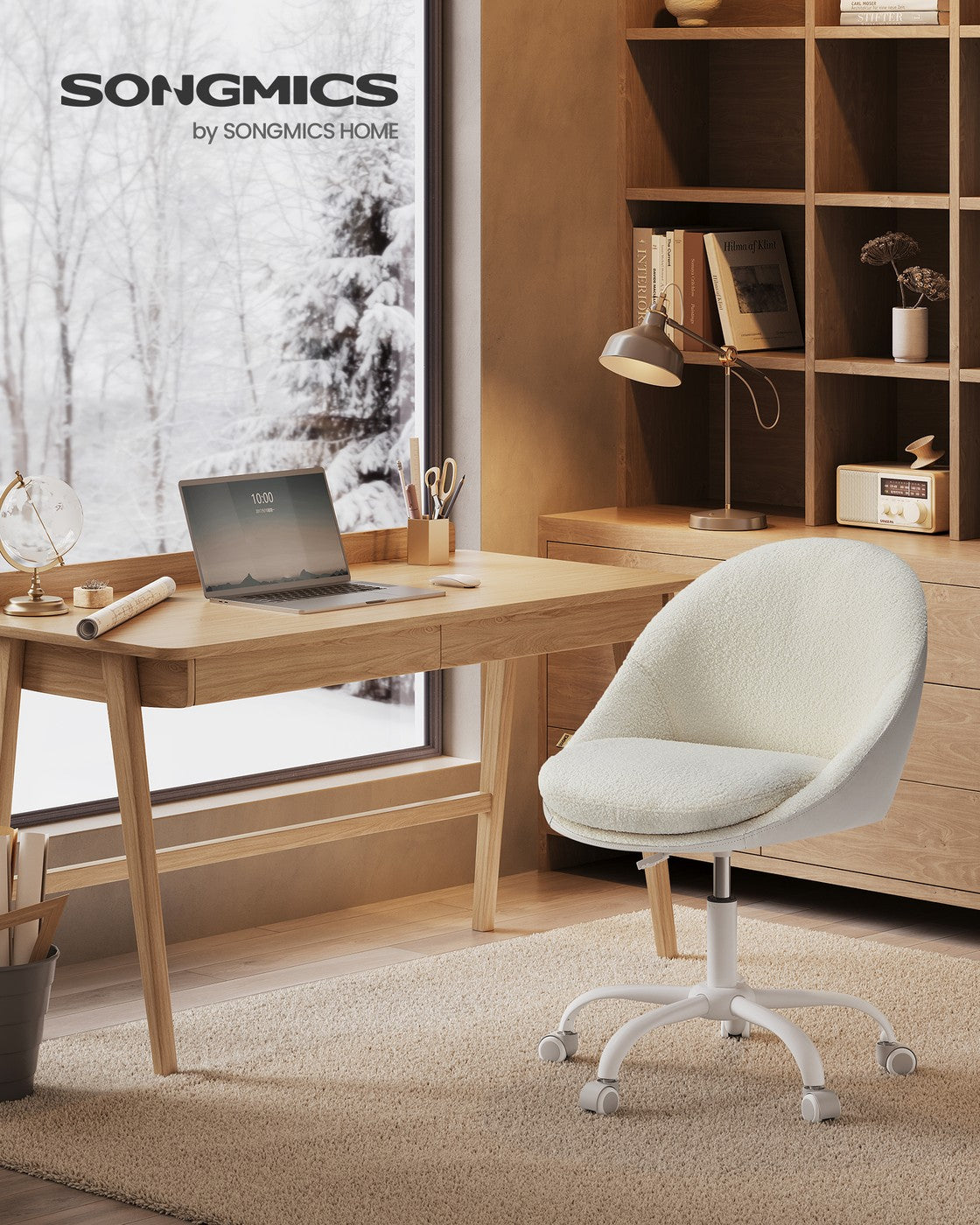 Office Chair - Teddy Fleece and Foam - Jelly Pink