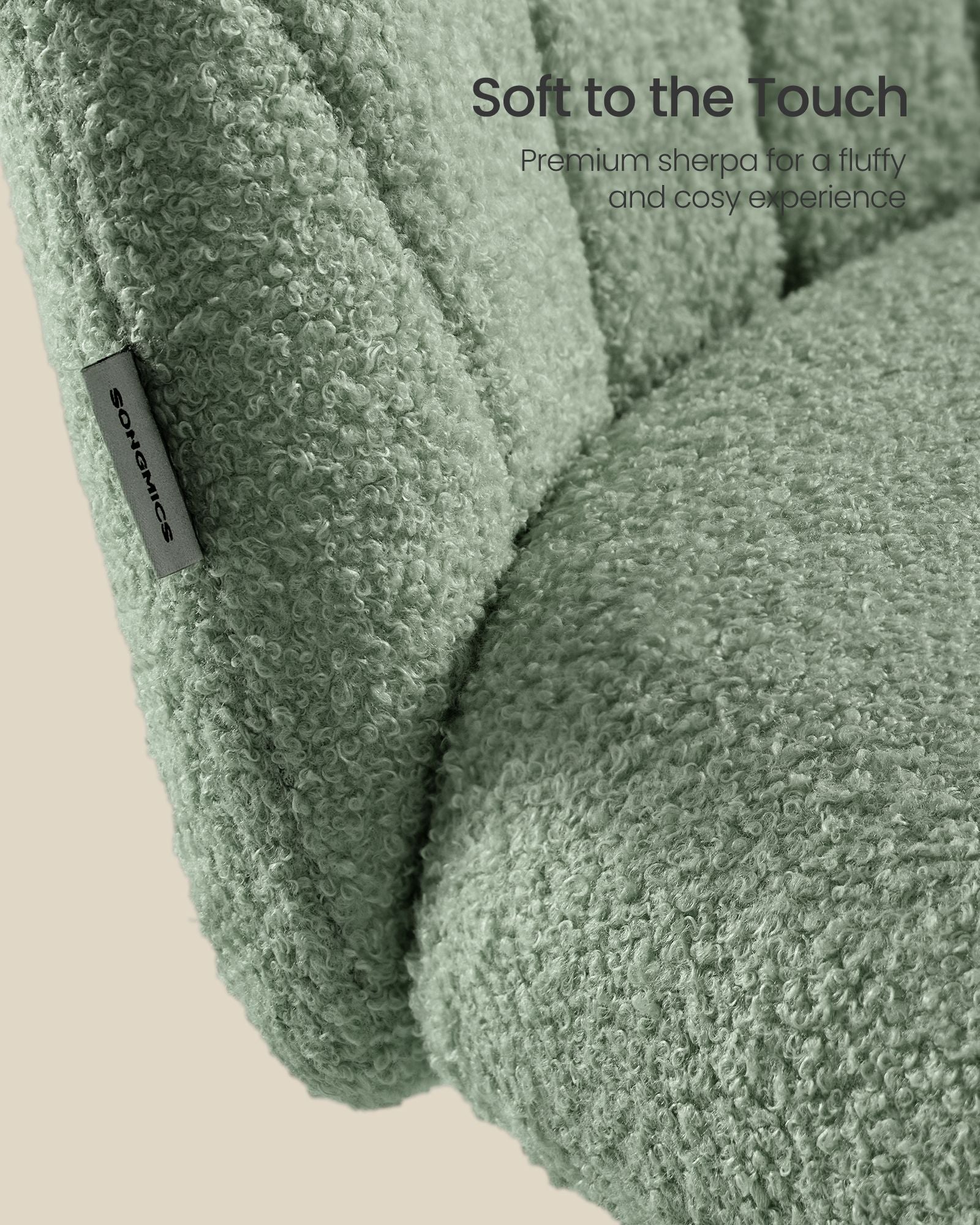 Vanity Stool - Upholstered - Laurel Green - 60 x 60 x 70.5-83.5 cm