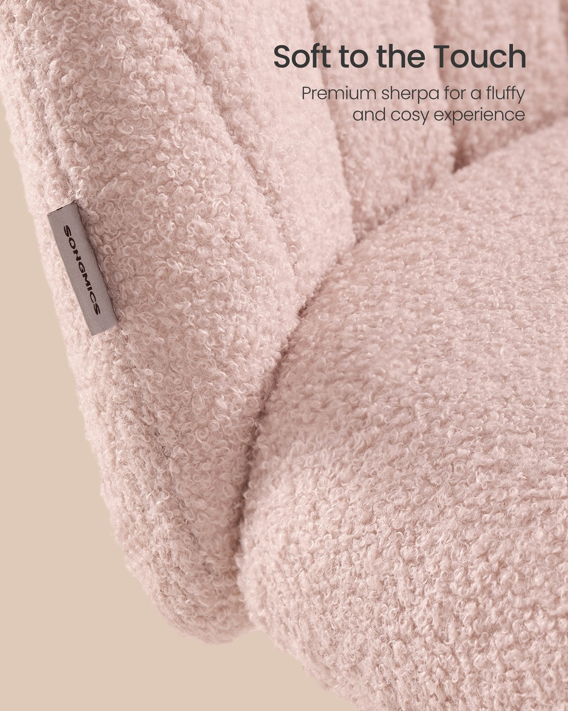 Swivel Office Chair - 23.6" - Teddy Fleece - Height Adjustable