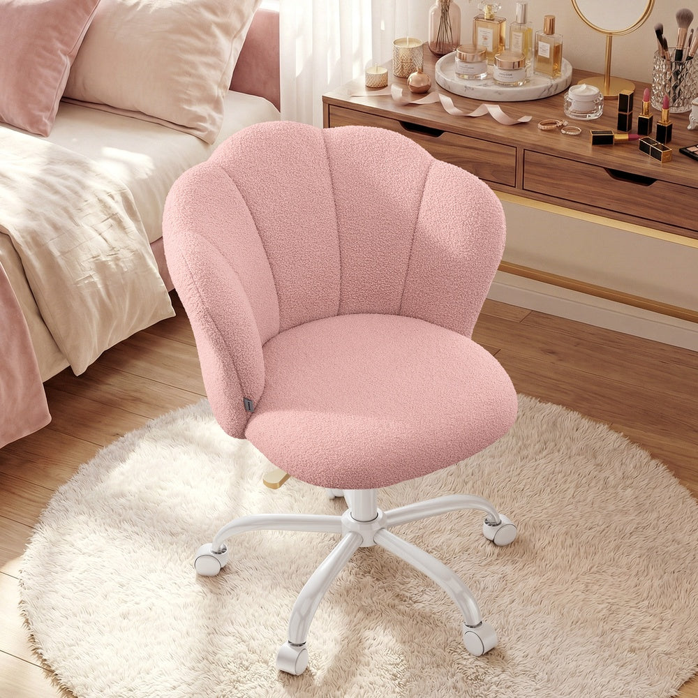 Swivel Office Desk Chair - Foam and PU Plastic - Jelly Pink