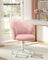 Swivel Office Desk Chair - Foam and PU Plastic - Jelly Pink