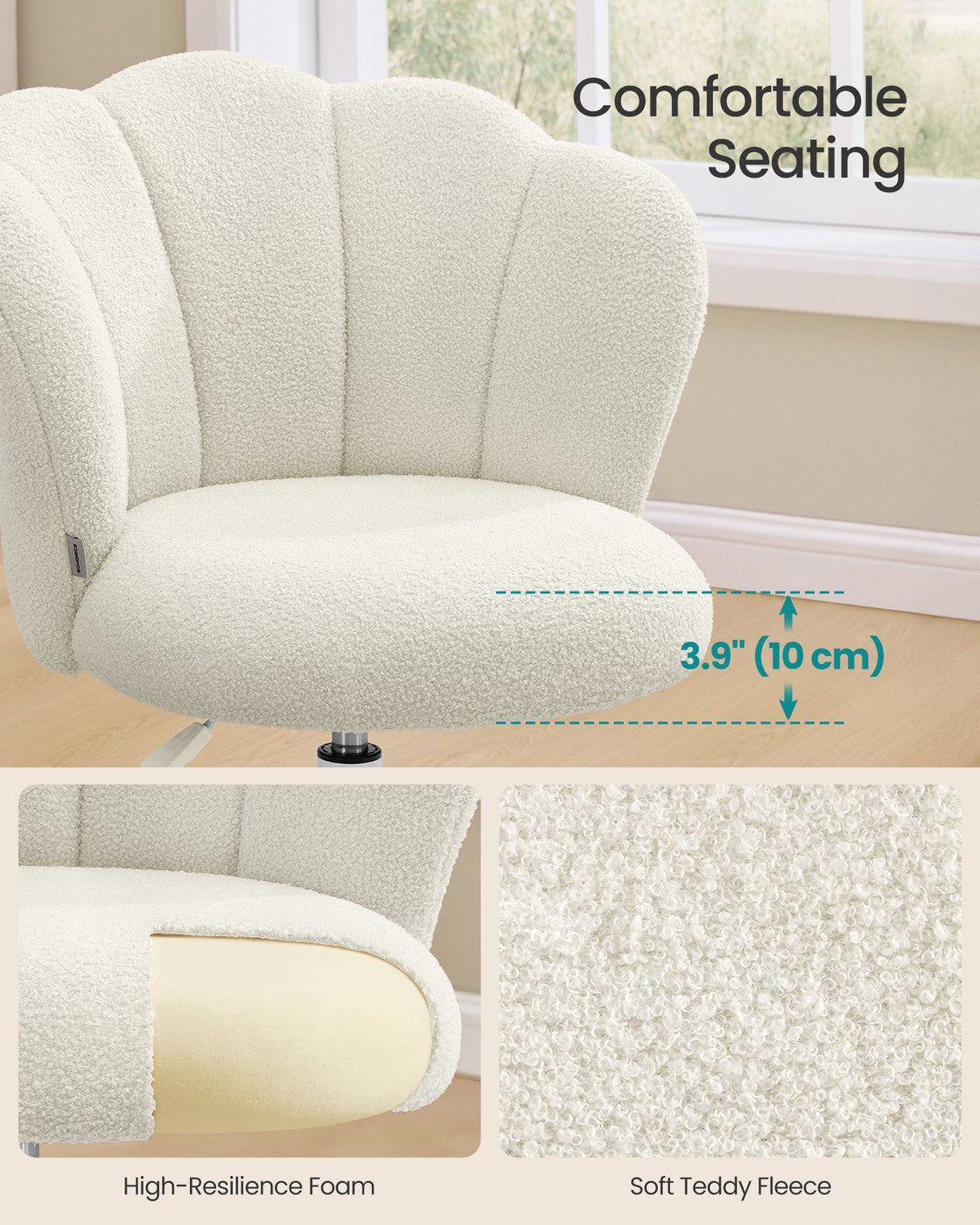 Swivel Office Desk Chair - Adjustable Height