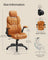 Ergonomic Gaming Chair - PU Leather - Caramel Brown - Height Adjustable with Tilt Function and Flip-Up Armrests
