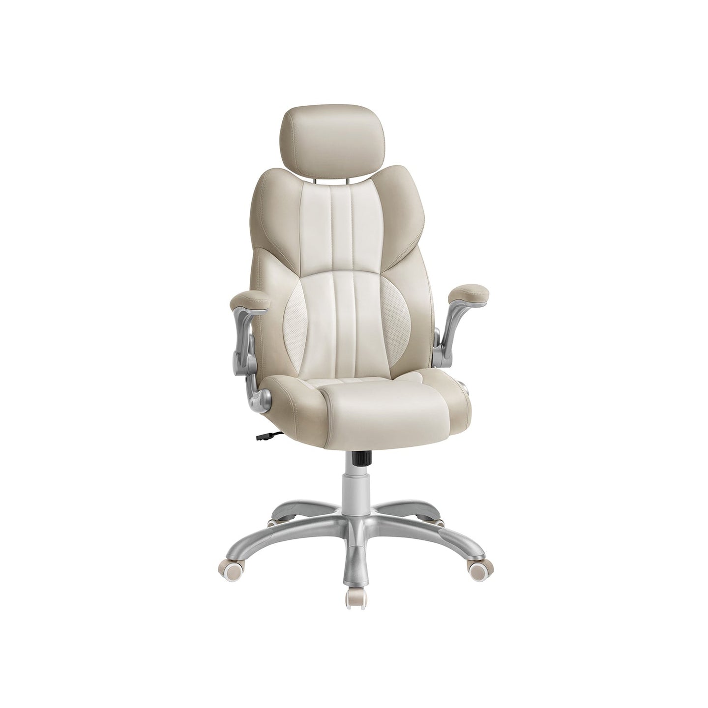 Ergonomic Gaming Chair - PU - Cream White - Height Adjustable with Tilt Function