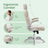 Gaming Chair - PU - White - Ergonomic Design with Adjustable Headrest and Foldable Armrests