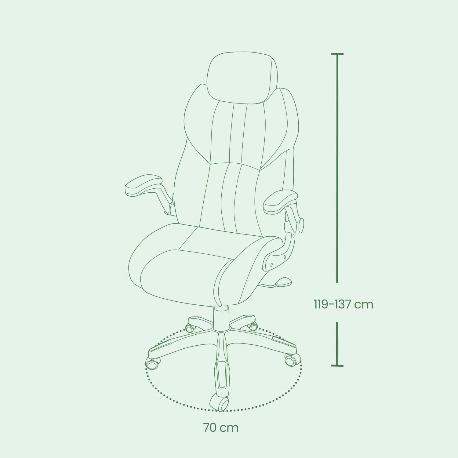 Gaming Chair - PU - White - Ergonomic Design with Adjustable Headrest and Foldable Armrests