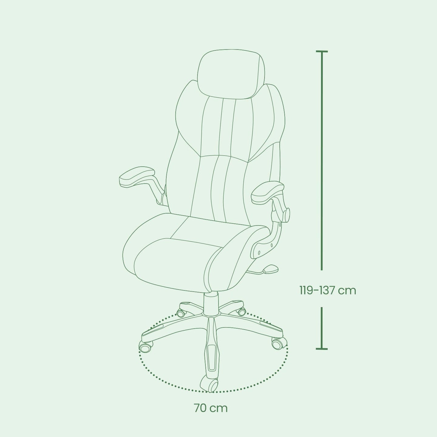 Gaming Chair - PU - White - Ergonomic Design with Adjustable Headrest and Foldable Armrests