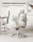 Ergonomic Gaming Chair - PU - Cream White - Height Adjustable with Tilt Function