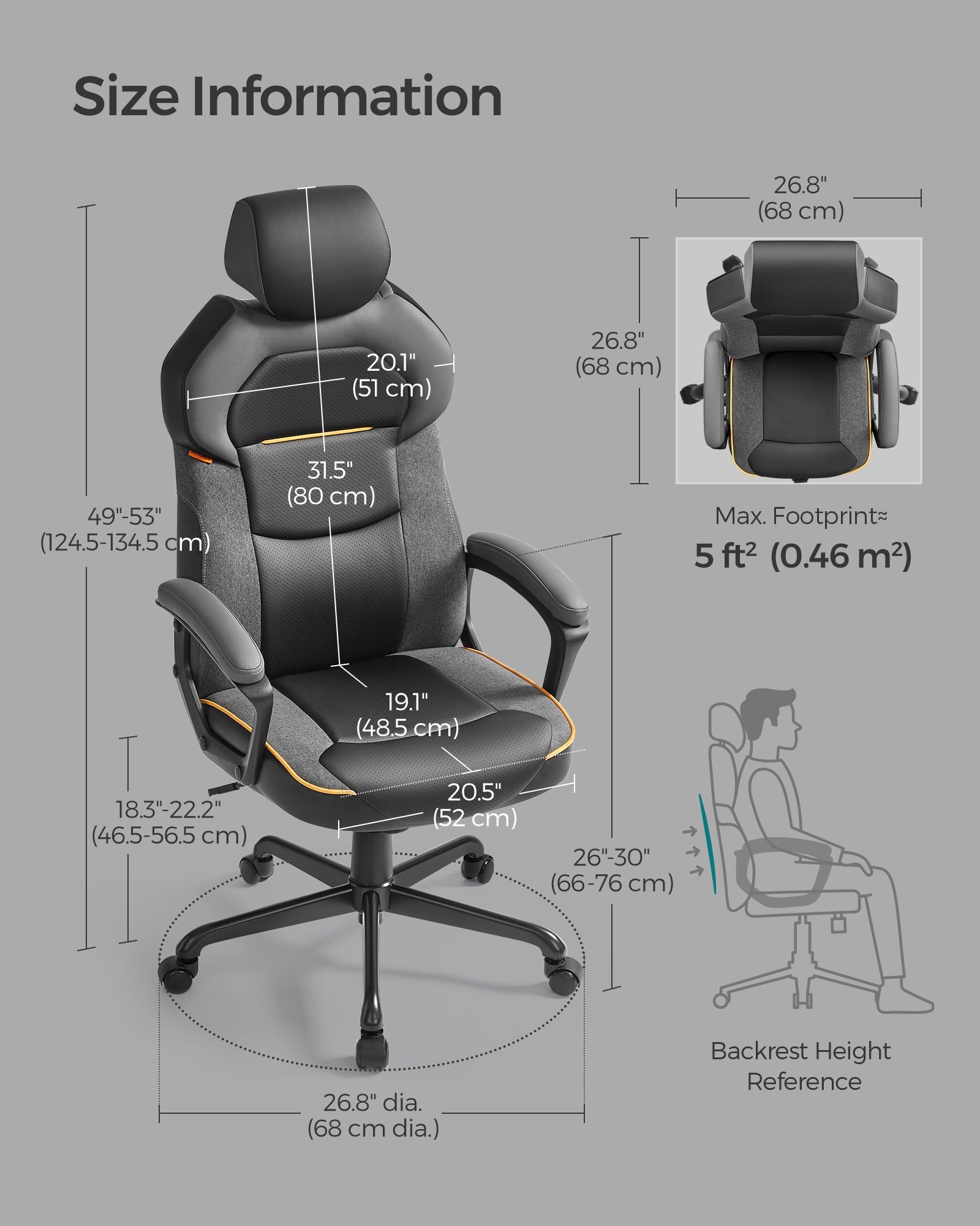 Office Chair - PU - Classic Black - Height Adjustable