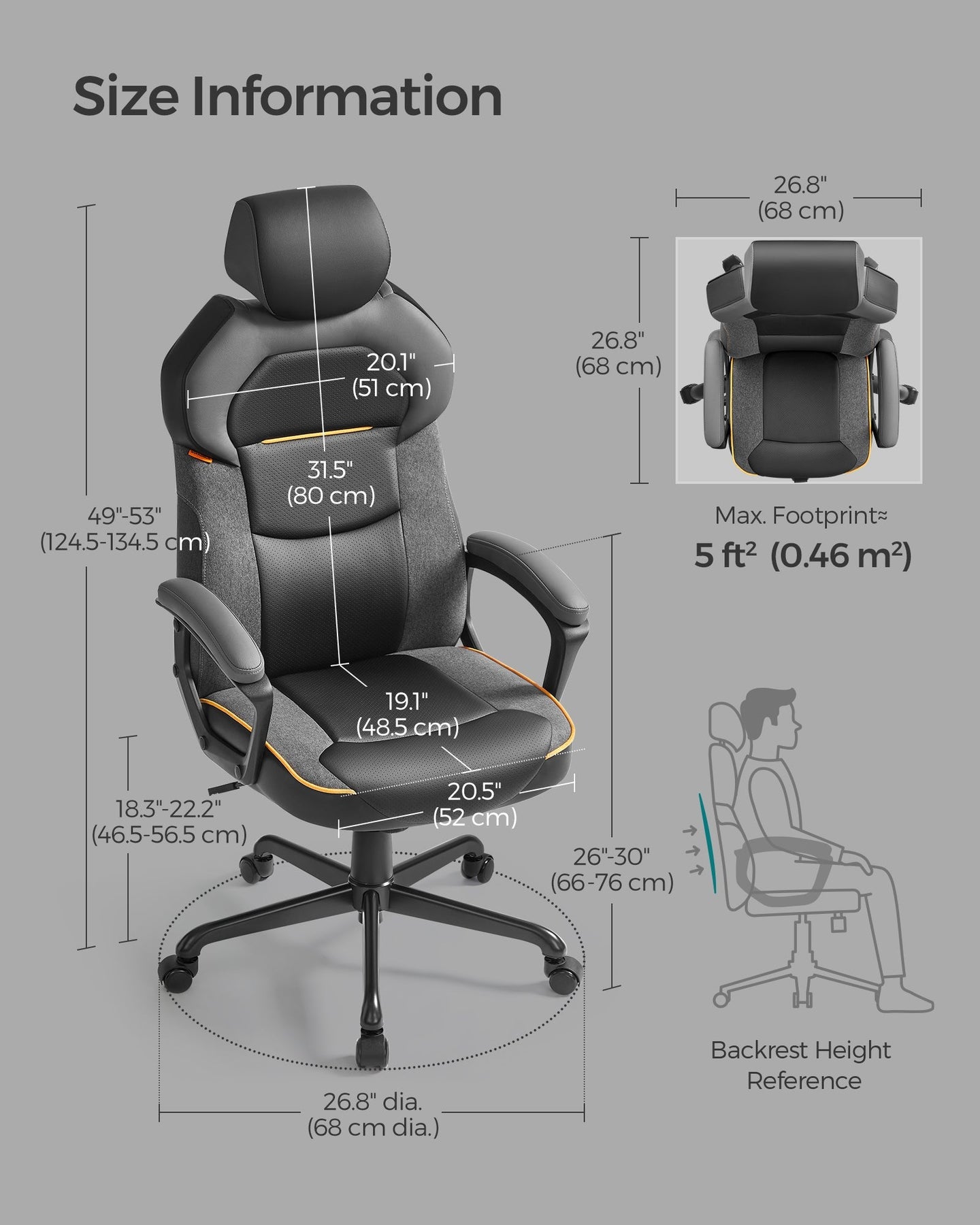 Office Chair - PU - Classic Black - Height Adjustable