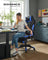 Gaming Chair - Fabric - Black and Red - Ergonomic Design with Adjustable Headrest and Footrest