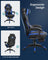 Gaming Chair - Faux Leather - Black and Blue - Ergonomic Design with Footrest and Adjustable Headrest