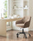 Height-Adjustable Office Chair - Linenette Fabric - Walnut Brown - Ergonomic Design