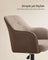 Height-Adjustable Office Chair - Linenette Fabric - Walnut Brown - Ergonomic Design