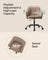 Height-Adjustable Office Chair - Linenette Fabric - Walnut Brown - Ergonomic Design