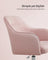 Height-Adjustable Office Chair - Linenette Fabric - Jelly Pink - Ergonomic Swivel Design