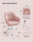 Height-Adjustable Office Chair - Linenette Fabric - Jelly Pink - Ergonomic Swivel Design