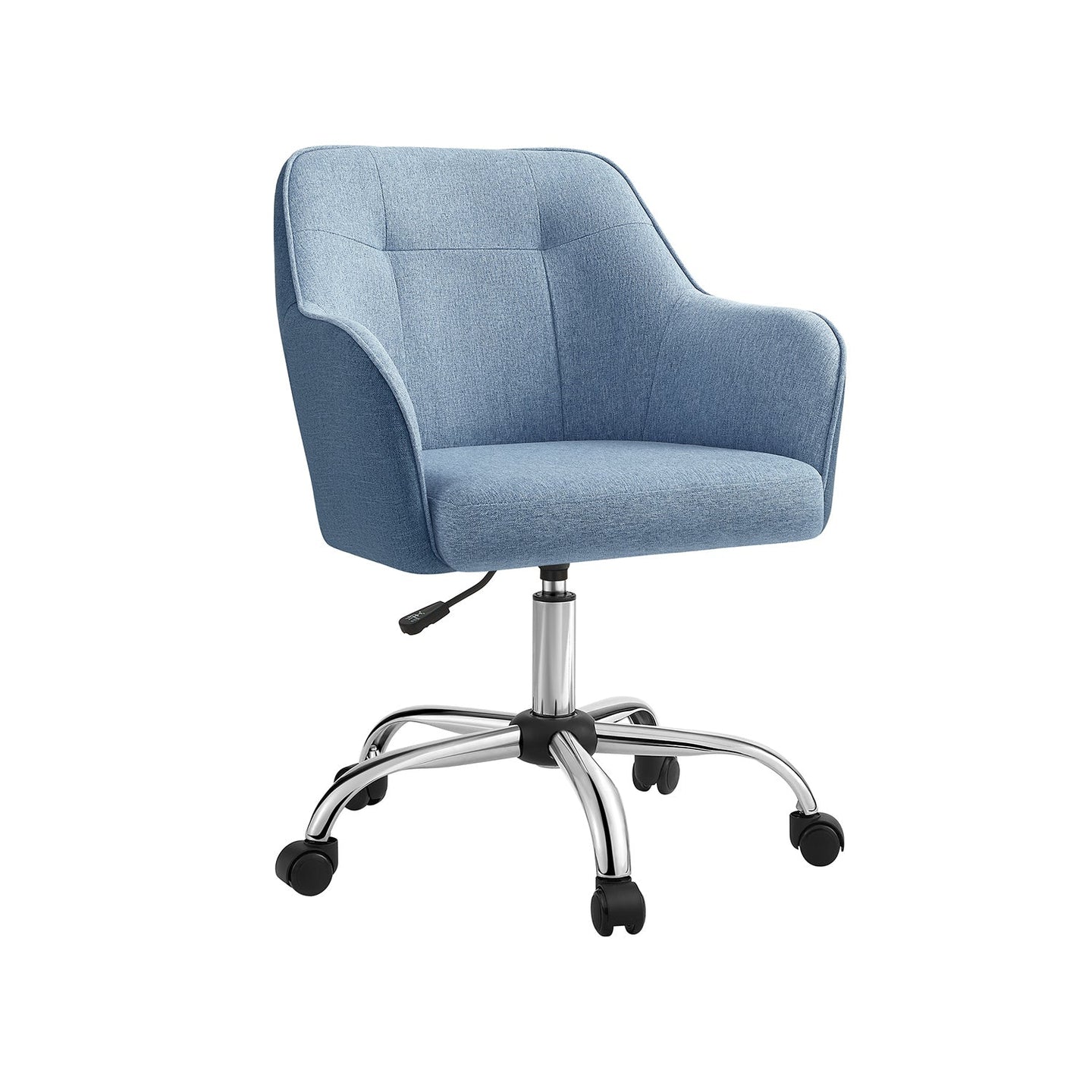 Office Chair - Linenette Fabric - Grey - Ergonomic Design with Adjustable Height and Armrests