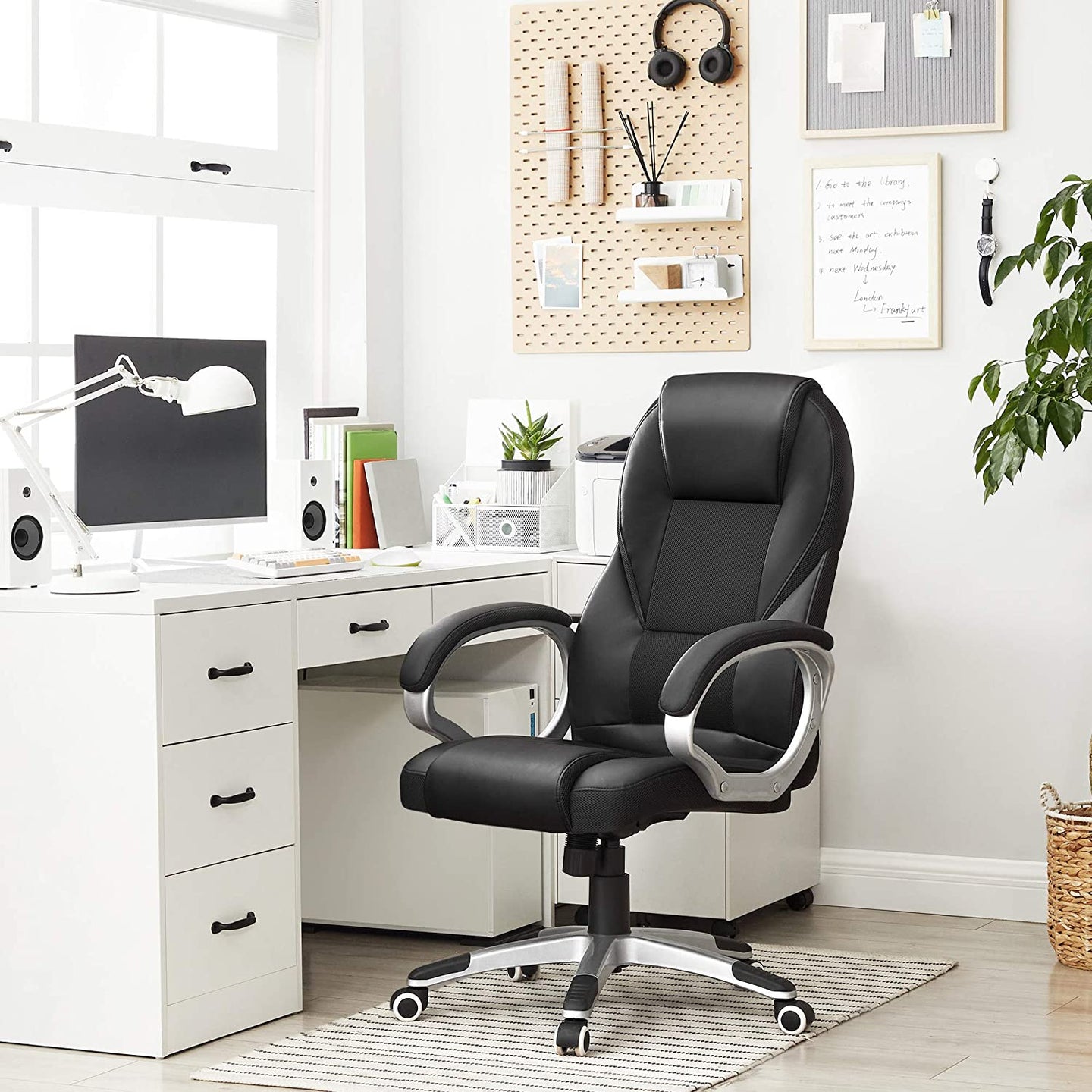 High Back Executive Office Chair - Black - Durable Material