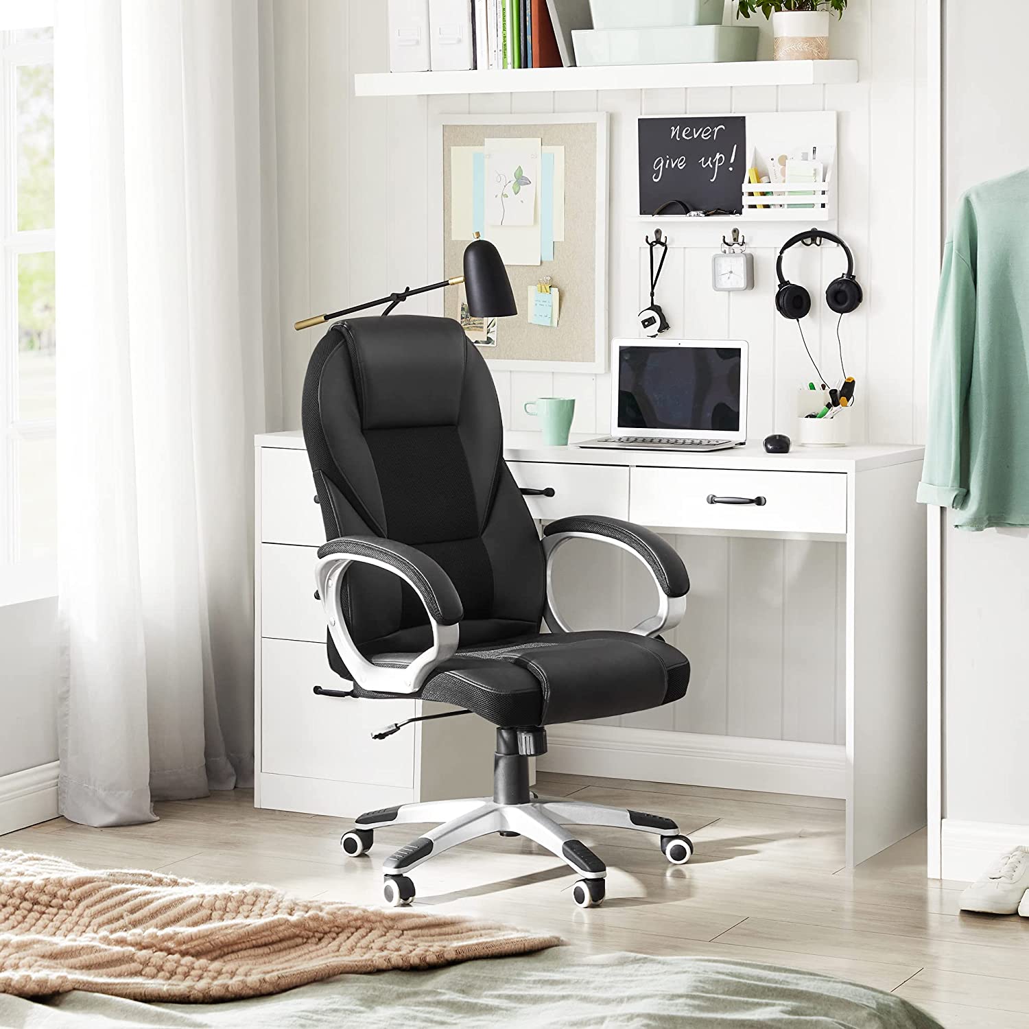 High Back Executive Office Chair - Black - Durable Material