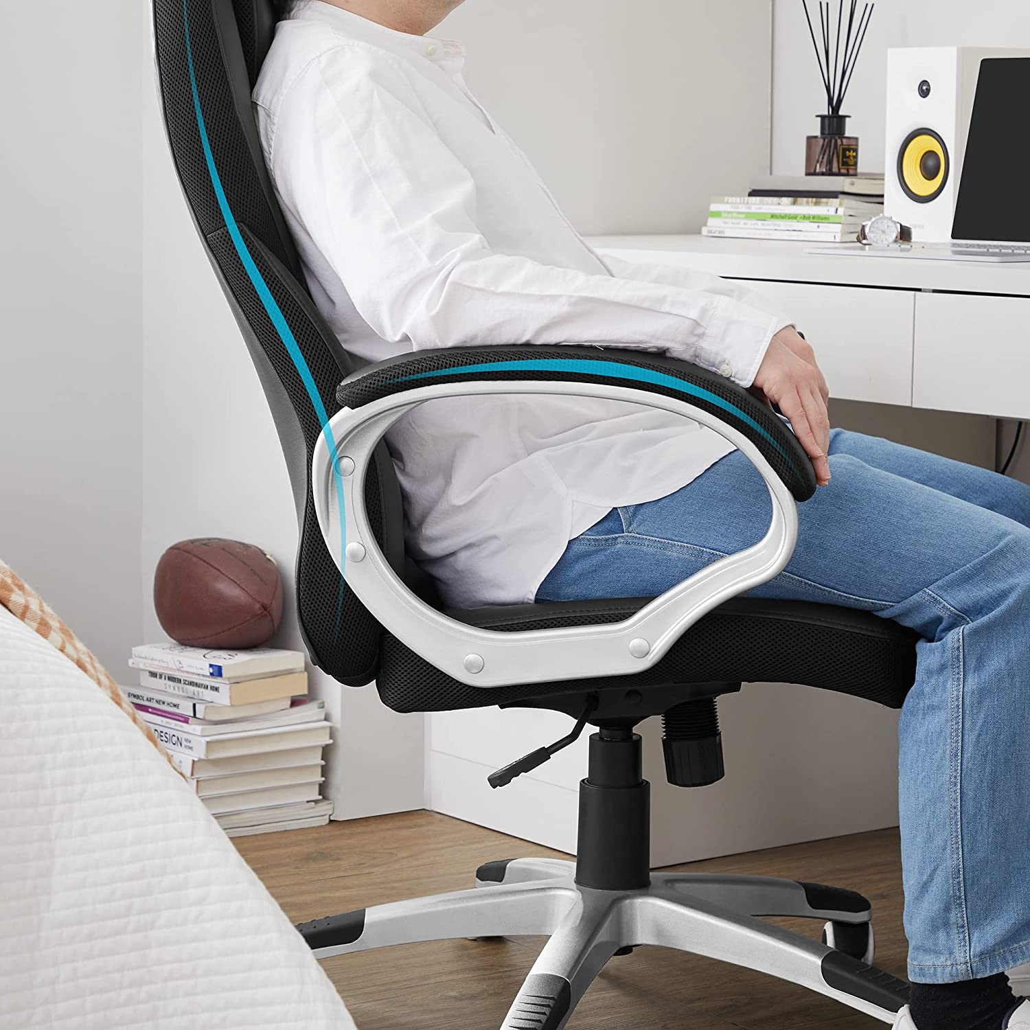 High Back Executive Office Chair - Black - Durable Material