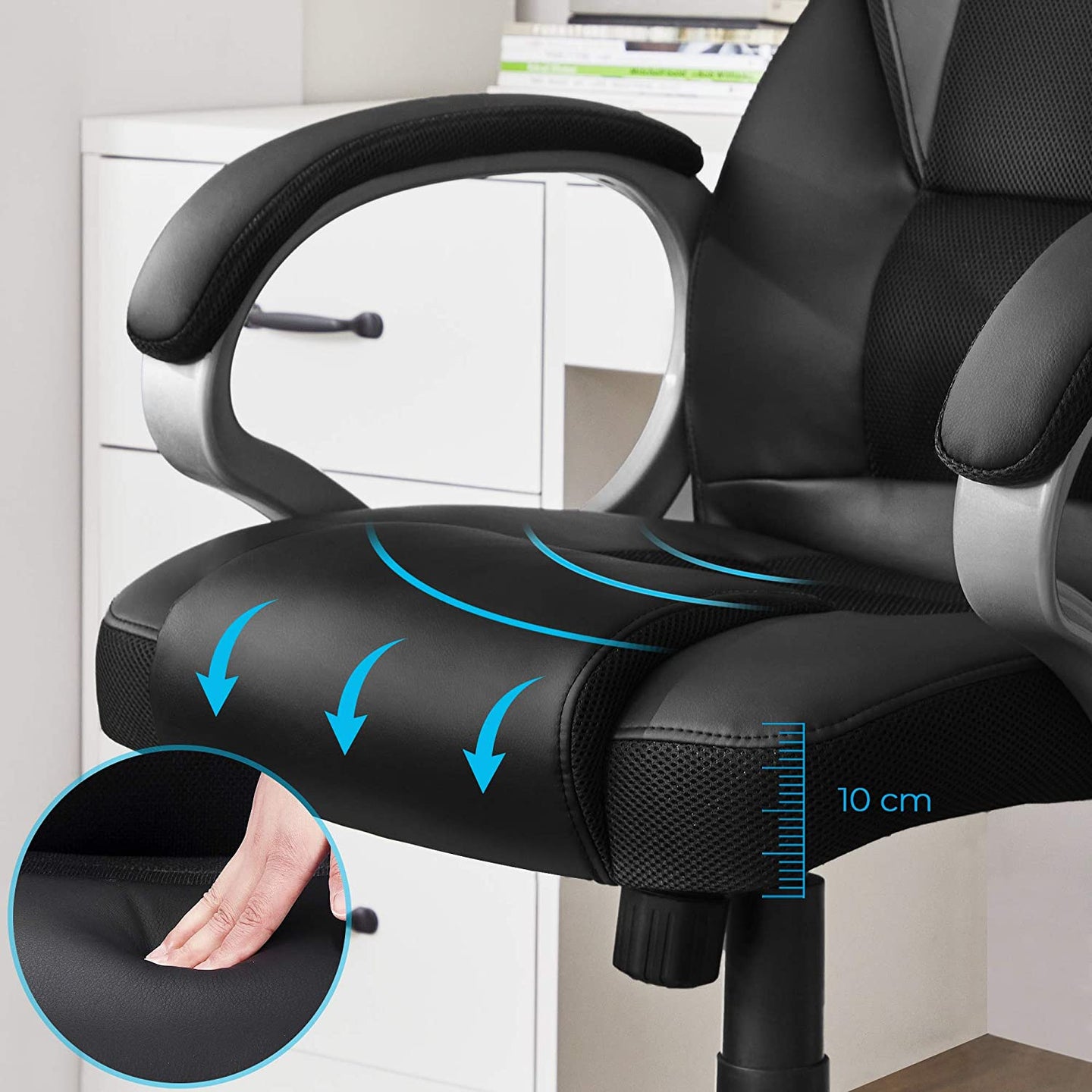 High Back Executive Office Chair - Black - Durable Material