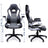 Office Swivel Chair - PU - Black Grey - High Back with Adjustable Armrest and Tilt Function