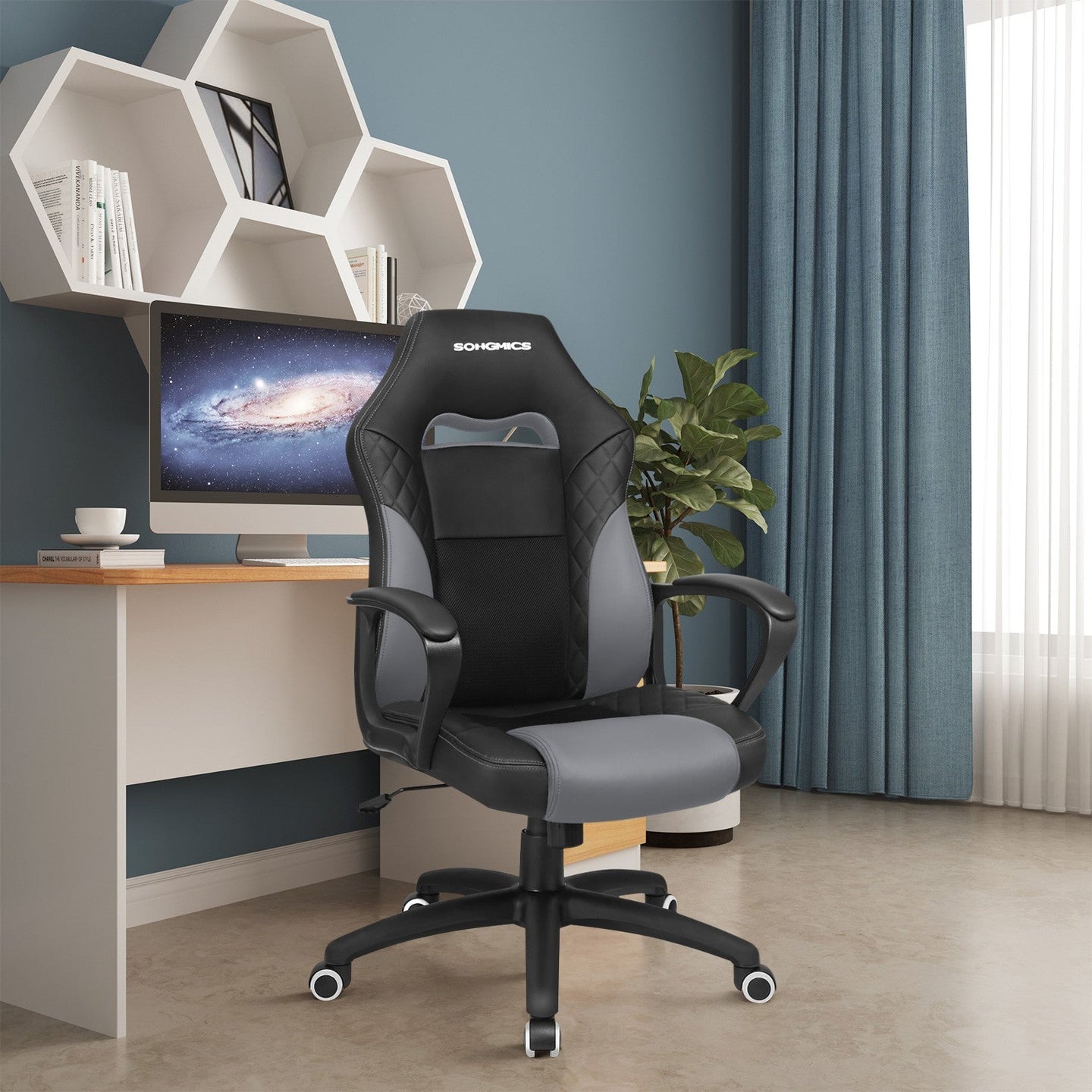 Racing Sport Office Chair - PU - Black-Grey - Tilt Function
