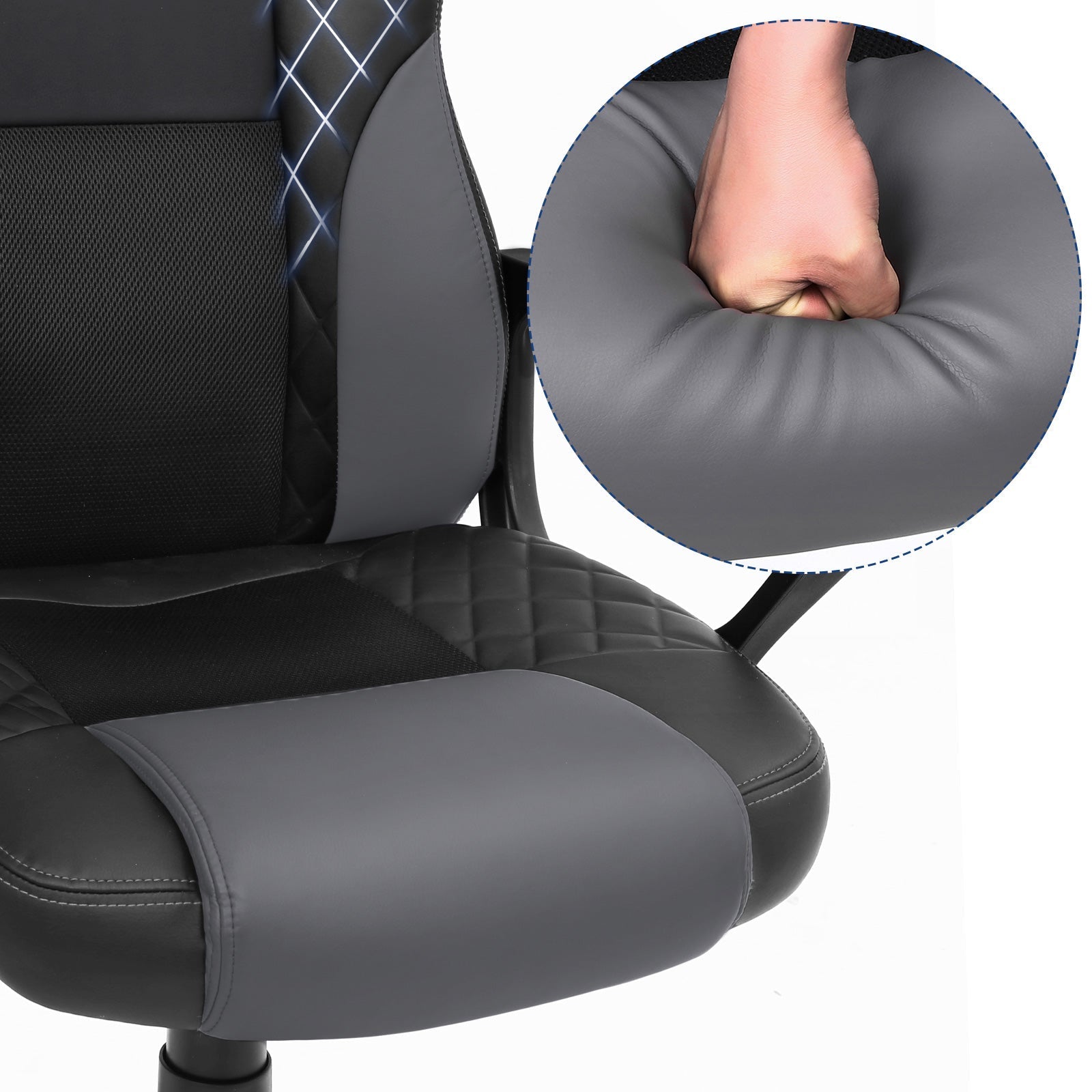Racing Sport Office Chair - PU - Black-Grey - Tilt Function