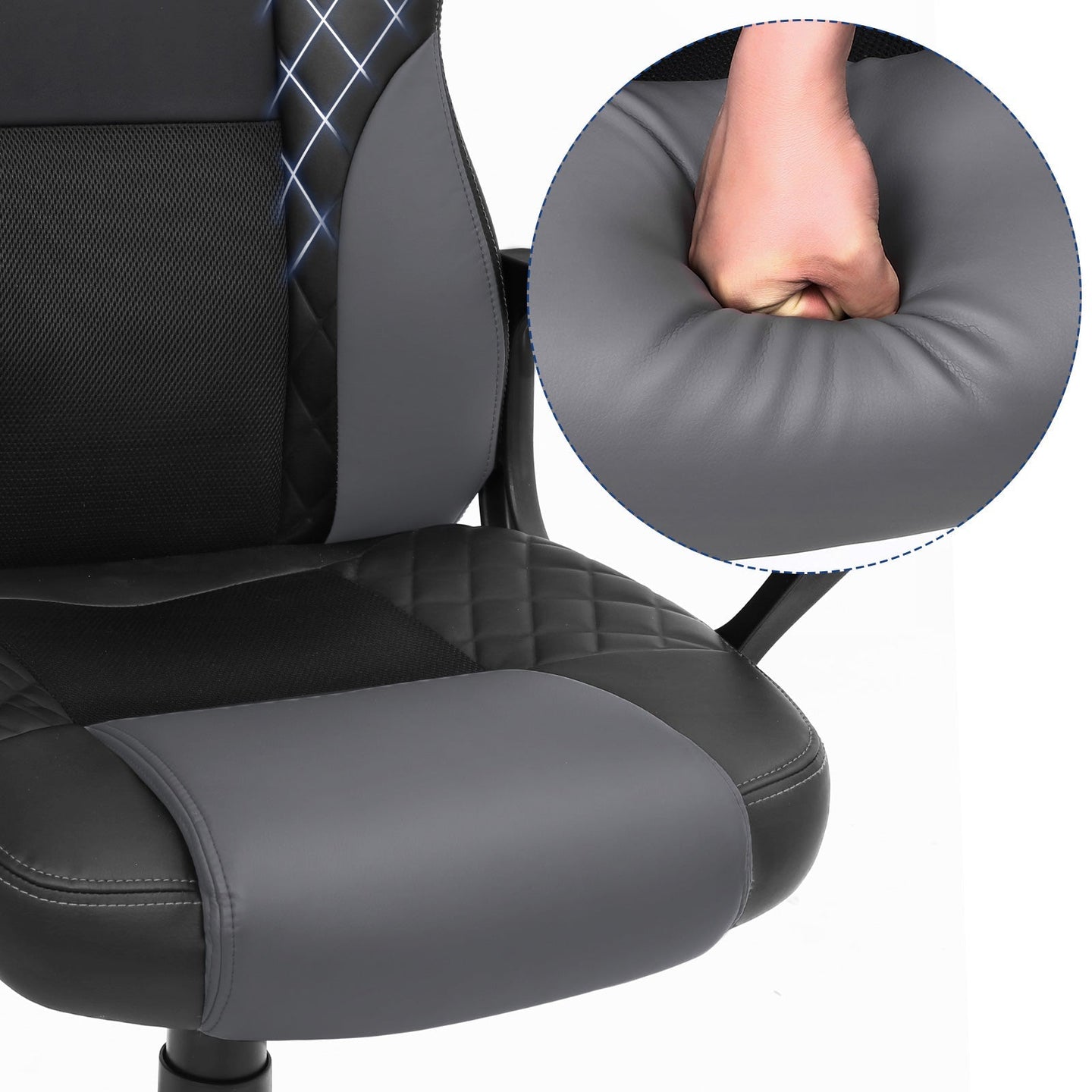 Racing Sport Office Chair - PU - Black-Grey - Tilt Function
