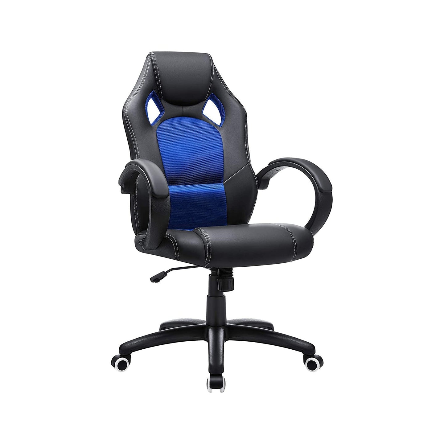 Height-Adjustable Computer Desk - Wood - Blue - Tilt Function