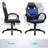 Height-Adjustable Computer Desk - Wood - Blue - Tilt Function