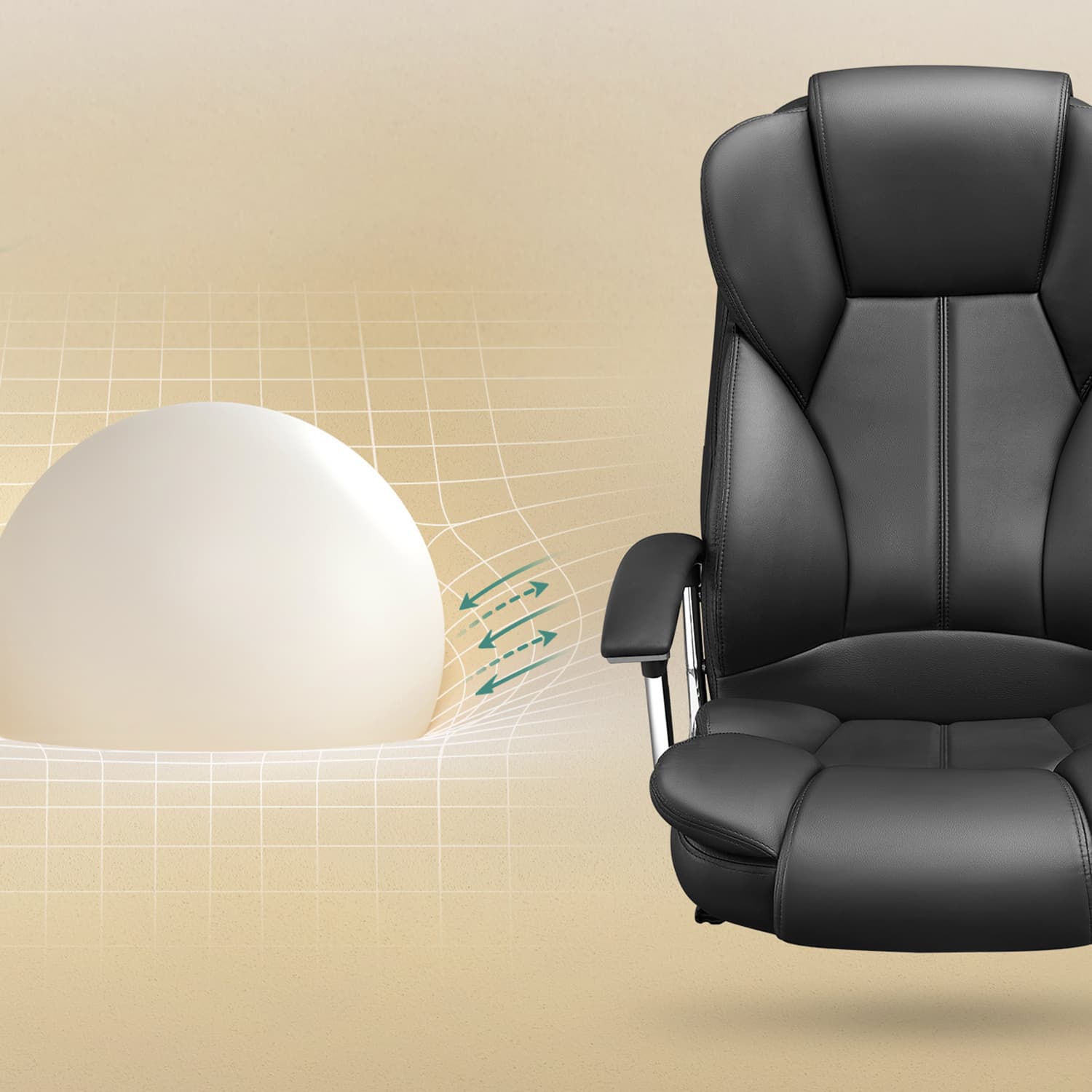 Executive Office Chair - PU - Black - High Back