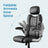 Ergonomic Gaming Office Chair - PU Leather - Black - Adjustable Headrest and Foldable Armrests