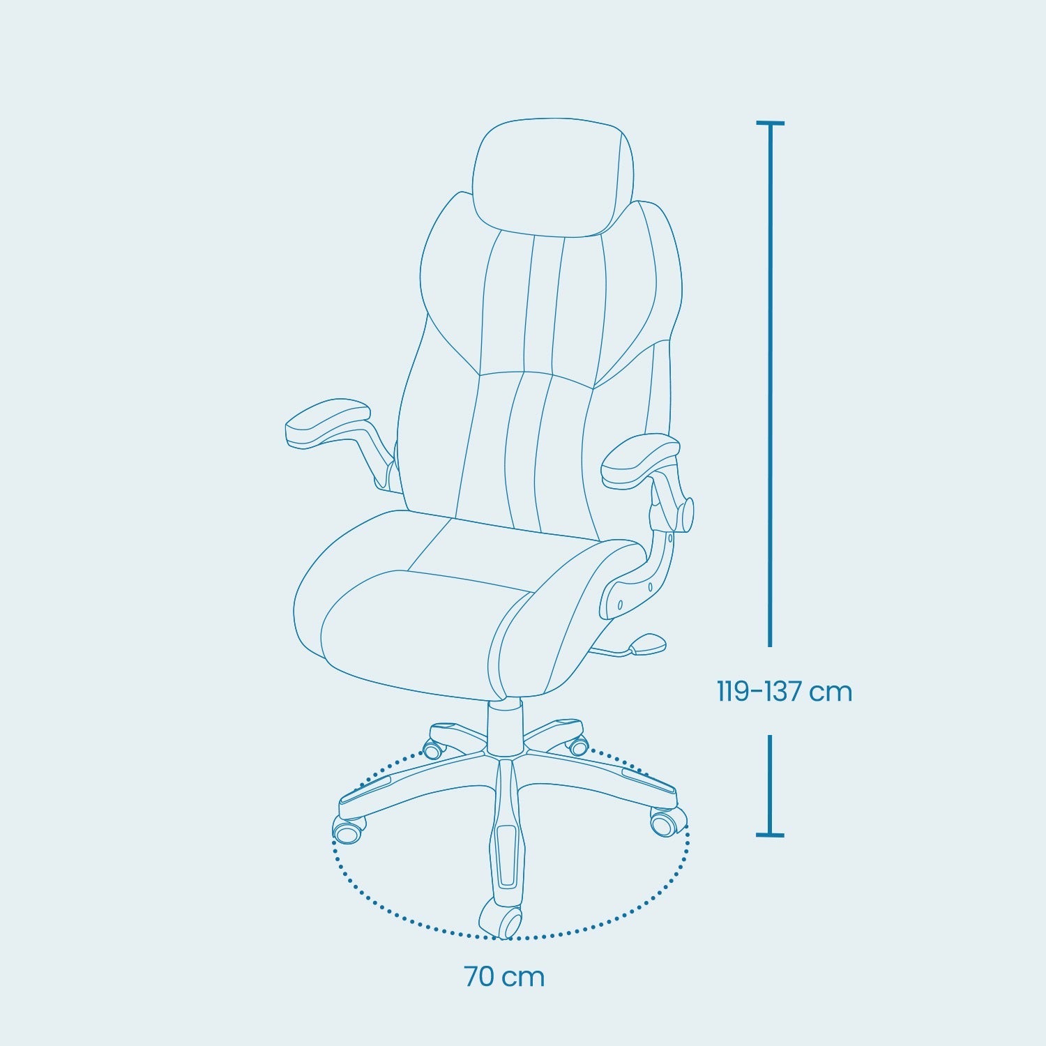 Ergonomic Gaming Office Chair - PU Leather - Black - Adjustable Headrest and Foldable Armrests
