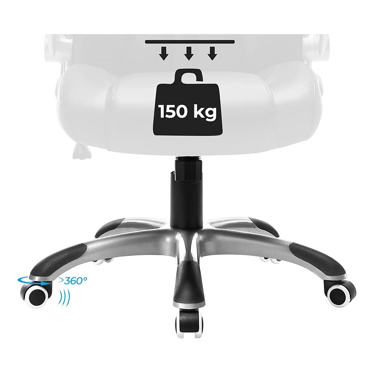 Swivel Office Chair - PU - Black - Adjustable Headrest and Flip-Up Armrests