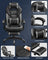 Gaming Chair - Fabric - Black and Red - Ergonomic Design with Adjustable Headrest and Footrest