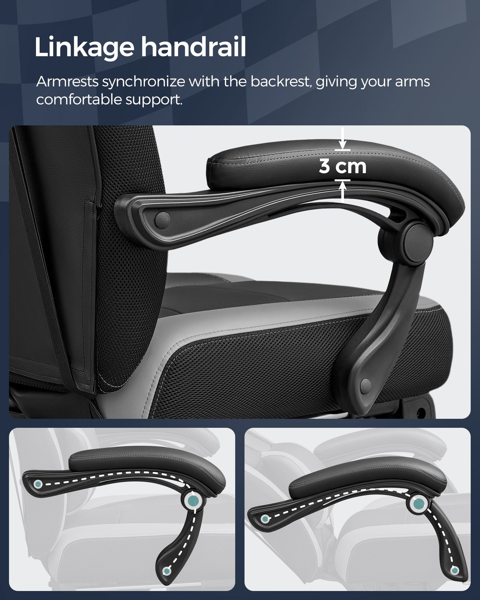 Gaming Chair - Fabric - Black and Red - Ergonomic Design with Adjustable Headrest and Footrest
