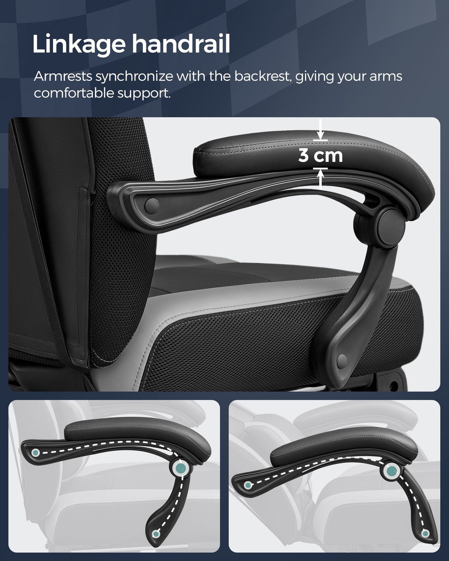 Gaming Chair - Fabric - Black and Red - Ergonomic Design with Adjustable Headrest and Footrest