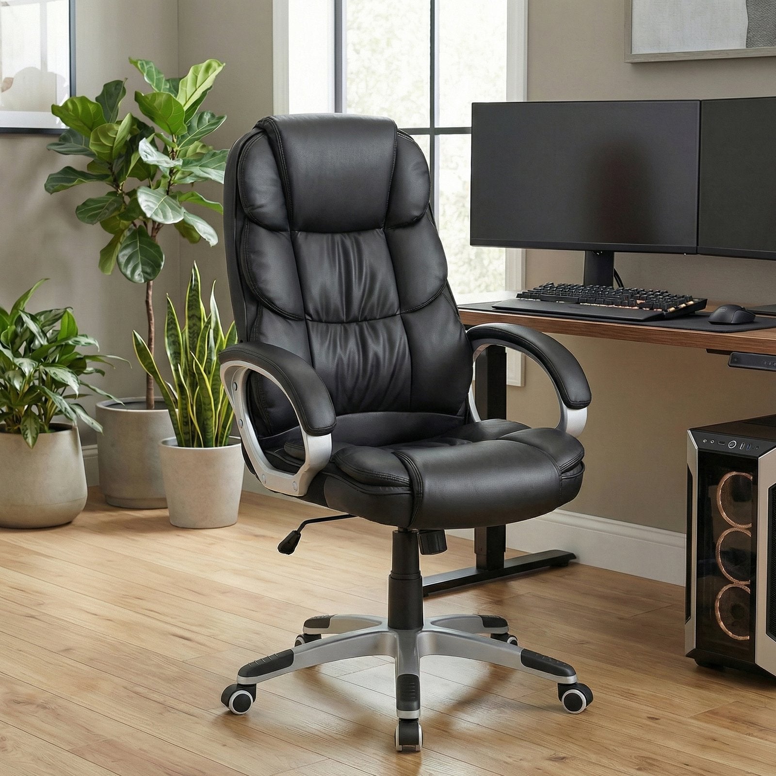 Task Chair - PU Leather - Adjustable Height