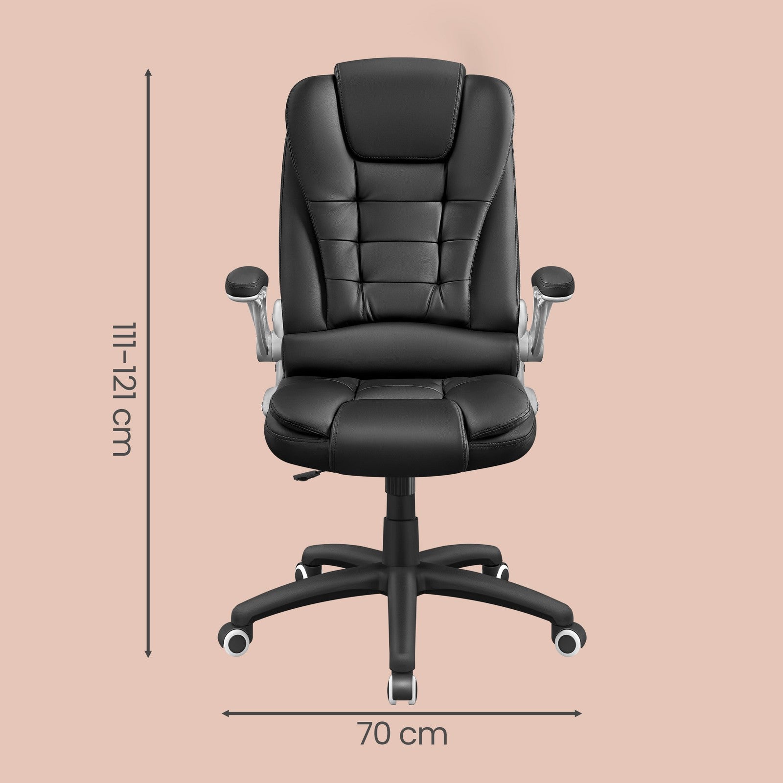 High Back Office Chair - Black - Polyurethane