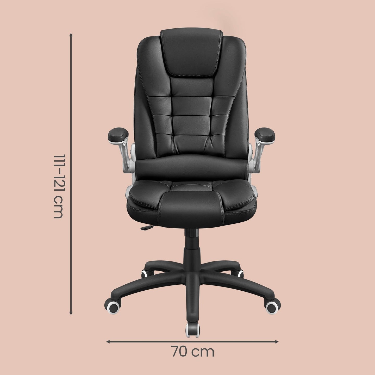 High Back Office Chair - Black - Polyurethane